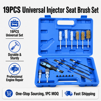 Kit professionnel de 19 brosses de nettoyage robustes pour sièges d'injecteurs, idéal pour les ateliers de réparation automobile, avec support de commande minimum de 1 pièce