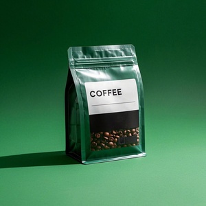 Customized Design 250g 500g 1kg Aluminum Foil Resealable <b>Square</b> Ziplock Flat Bottom Gusset Coffee Bags With Valve and Zipper - Product Image 3