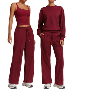 Completo sportivo da <span class=keywords><strong>donna</strong></span> YOKE: Top a maniche lunghe, pantaloni jogger, felpa, gilet yoga, reggiseno sportivo - Nuova collezione - Product Image 4