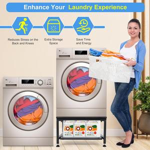 700LBS Charge Machine À <span class=keywords><strong>Laver</strong></span> Stand Base En Acier Avec Plateau Extensible Machine À <span class=keywords><strong>Laver</strong></span> En Métal Stand Meubles Linge Piédestal - Product Image 6