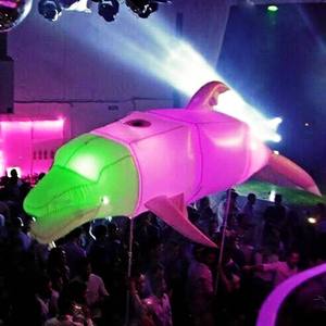 Luz LED para caminar, marioneta de delfín Rosa inflable, Animales Marinos de mano, globos de delfín inflables para espectáculo de desfile de Carnaval - Product Image 2