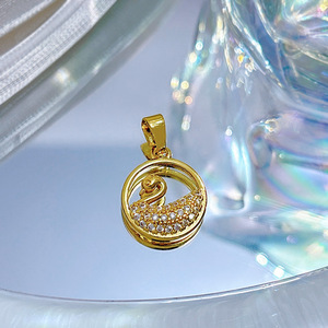 [Cobre Verdadero Dorado] Elegante Estilo <span class=keywords><strong>Cisne</strong></span> para el Trabajo, Joyería Artesanal Transfronteriza para Comercio Exterior, Microincrustaciones de Circonio - Product Image 2