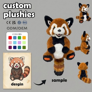 Fabricant <span class=keywords><strong>de</strong></span> jouets en peluche personnalisés, animaux en peluche réalistes, panda rouge en peluche, jouets en peluche personnalisés, poupées - Product Image 1
