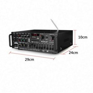 Amplificador Estéreo para el Hogar MP326BT de 300W con EQ y Bluetooth, 4 Ohmios, 2 Canales, USB, Amplificador para Auto, 220V/110V, Negro, para Cine en Casa - Product Image 3