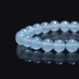 Handmade Vintage Blue Quartz Beaded <b>Bracelet</b> 8mm Smooth Moon Shape <b>Healing</b> Gemstone Children's Jewelry Third Party Certified - Product Image 4