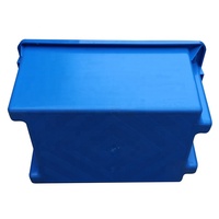 Boîte de rangement en plastique bleue JOIN avec couvercle, empilable, caisse de déménagement 500x395x250mm pour entrepôt et maison