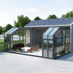 Terraza Acristalada Plegable Móvil de Aluminio, Retráctil, para Exteriores - Product Image 4