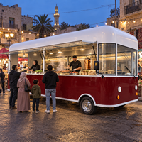 Camion de restauration électrique personnalisé avec de grands fenêtres de service, cuisine mobile en acier inoxydable, véhicule de restauration à vendre
