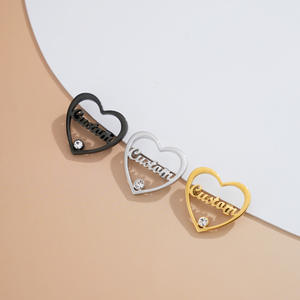 Gran oferta, broches de moda de acero inoxidable personalizados para mujer con piedra de nacimiento, Clip de corbata en forma de corazón para regalo de fiestas de boda - Product Image 5