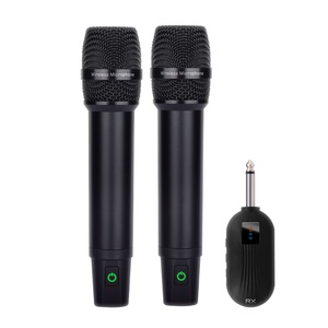 Microphone cardioïde sans fil portable <span class=keywords><strong>Aidi</strong></span> 2.4G en métal, 30 canaux, rechargeable, pour conférence, chant à domicile, extérieur et KTV - Product Image 1