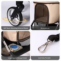 Carrito de Paseo Plegable Multifuncional para Mascotas, Ligero y Portátil, para Mascotas Pequeñas y Medianas