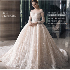 <b>Bridal</b> Gown Off Shoulder Long <b>Sleeves</b> Ball Gown Natural Waistline Lace Sweetheart Neckline Backless Design - Product Image 3