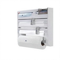 Support mural multifonctionnel pour couteaux, distributeur magnétique de papier essuie-tout pour réfrigérateur, support pour film alimentaire et papier de cuisine