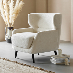 Fauteuil simple en tissu décontracté, options multicolores, fauteuil inclinable en fausse fourrure, fauteuil moderne de loisirs pour salon, chambre, balcon - Product Image 2