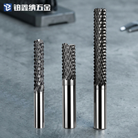 Fraise à maïs en acier tungstène CNC 4-14 mm HRC94 avec revêtement DLC, 4 cannelures, OEM pour machines de gravure