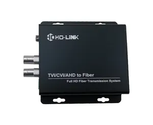 2 ch Coaxial HD 5MP TVI CVI AHD Video to Fiber Optic Converter With Reverse RS485 Data