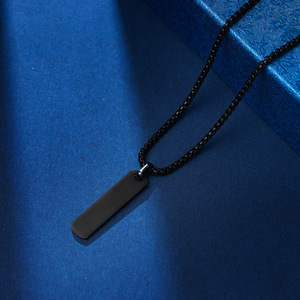 Hip Hop Sweater <strong>Chain</strong> Non Tarnish Engravable Stainless Steel Necklace Gold <strong>Silver</strong> Black <strong>Long</strong> Pendant DIY Necklace Gifts for Men - Product Image 5