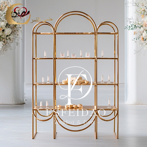 Estante para Copas de Vino Feidao F032, Romántico y Elegante, de Acero Inoxidable Dorado, con Capacidad para 50 kg, para Eventos en Bares - Product Image 3