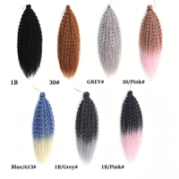 Extensions de cheveux synthétiques à double trame, résistantes à la chaleur, pour tresses au crochet, styles Deep Twist, Lisses, Brésiliennes et Ondulées effet eau, fabriquées à la machine