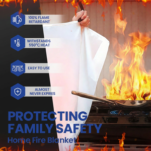 Couvertures anti-feu pour la maison et la cuisine, pack de 5, 0,9 m x 0,9 m, en fibre de verre enduite, blanches, pour l'extinction des flammes - Product Image 2