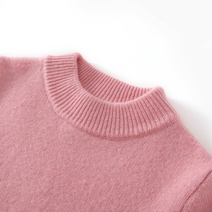 Nuovo Stile Maglione per Bambini 100% Lana, Pullover Lavorato a Maglia Spesso, Collo Semi-Alto, Tinta Unita, per Ragazzi e Ragazze, Autunno Inverno, Vestibilità Ampia - Product Image 3