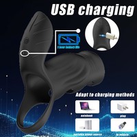 Anneau vibrant médical en silicone à piles, 10 modes de vibration, certifié CE, pour entraînement masculin, télécommande unique, double stimulation
