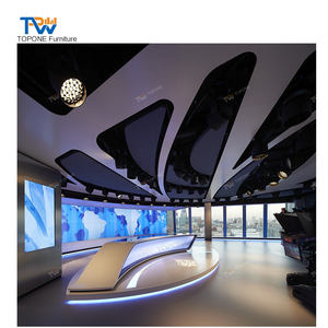 Muebles de Diseño Moderno para Podcast, Mesa de Estudio para Estación de TV, Escritorio de <span class=keywords><strong>Noticias</strong></span> de Transmisión - Product Image 6