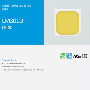 Samsung LM301D 0.3W <span class=keywords><strong>3V</strong></span> beyaz LED diyot 3030 SMD çip - Product Image 2