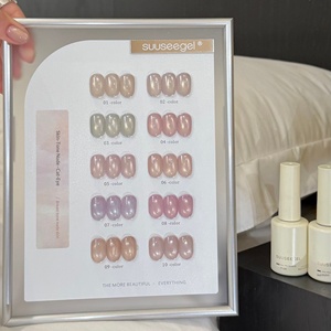 Ensemble de vernis à ongles gel <span class=keywords><strong>effet</strong></span> œil de chat Moon Light Suuseegel, transparent, rose nude, pailleté - Product Image 4