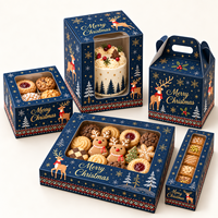 Boîte à biscuits de Noël personnalisée en papier kraft avec fenêtre pour gâteaux, cupcakes, pâtisseries, desserts, cadeaux de fête, vente en gros