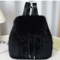 Sac à dos en fausse fourrure de renard pour femmes, avec cordon de serrage, fermeture magnétique, grande capacité, sac d'école décontracté pour étudiantes, mignon
