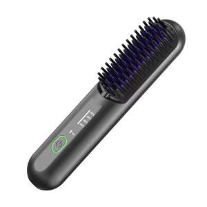 Беспроводная термощетка для выпрямления волос, перезаряжаемая, портативная мини-щетка-выпрямитель для укладки волос - Product Image 2