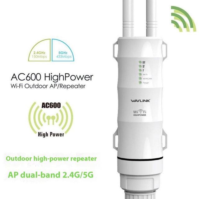 AC600 Outdoor Dual-Band (2.4G & 5G) Router Repeater Wireless AP Enhanced Outdoor Long Range Wifi Antenna Repeater