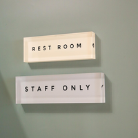 Plaque signalétique en acrylique personnalisée avec logo imprimé UV, panneau de marque en acrylique, présentoir de nom de bureau pour entreprise