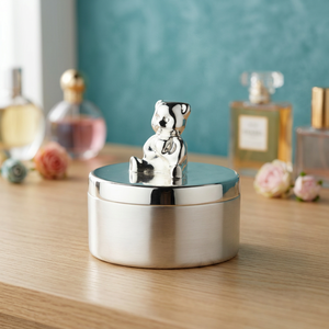 กล่องใส่ของเด็กทำมือทรงกลมชุบเงินทองเหลือง - Product Image 3