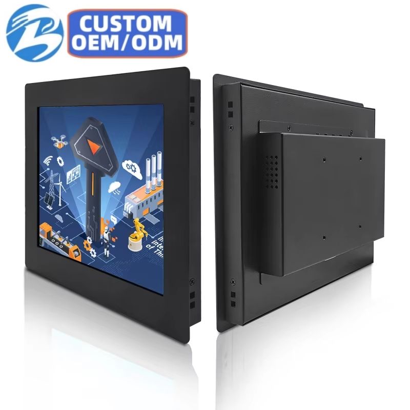10 Inch Industrial VGA DVI Resistive square Touch Screen Metal Case TFT Display Embedded OEM ODM Industrial LCD Monitor