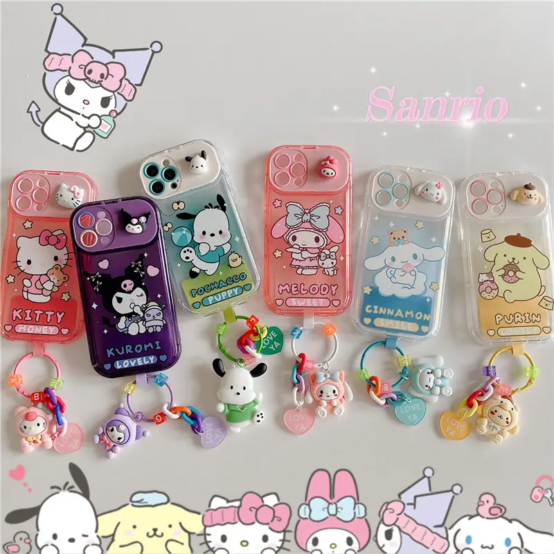 Luxury Girl Lovely Phone Cover Cartoon Melody Kitty Mobile Phone Case With Mirror For Iphone 12 13 14 Pro Max Protective