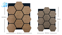 Panneau mural acoustique décoratif en lattes de bois, panneau MDF à absorption acoustique élevée NRC avec substrat en fibre de polyester noir pour l'intérieur