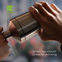 Bouteille shaker à protéines isotherme à double paroi en acier inoxydable, sans plastique, OEM ODM, anti-fuite, avec mélangeur silencieux intégré 6-12