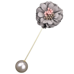 Colorido KoreanJewelry Homens Tecido Broches Collar Mens Ternos Camélia Flor Imitação Pérola lapela Vara Pin Rose Broche - Product Image 4