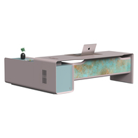 Ensemble de meubles de bureau de peinture moderne, de luxe, haute technologie, chargement sans fil intelligent, Table de travail, bureau de direction pour patron