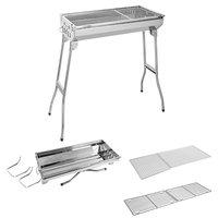 Gril pliant pour barbecue d'extérieur Réchaud de camping de jardin en acier inoxydable Barbecue à charbon de bois pliant portable