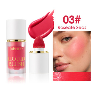 Peachy Pink Lip Cheek Dual-use Long Lasting Liquid <b>Blush</b> Durable Color Enhancing Matte Brush - Product Image 3