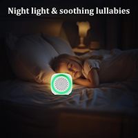 Mini haut-parleur à bruit blanc original avec lumière LED RGB, boîtier en plastique, batterie rechargeable, musique personnalisable et design portable