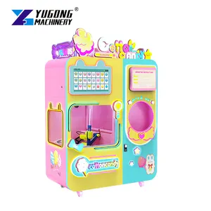 Yugong Commercial Pink Cotton Diy Candy Floss Machine With Car Stand