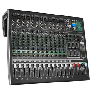 Depusheng DX12C Professional Built-in 16 Types of Digital Effects Audio Mixer for Stage Wedding