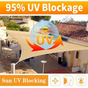 Bonne qualité personnalisable <span class=keywords><strong>pas</strong></span> <span class=keywords><strong>cher</strong></span> <span class=keywords><strong>grand</strong></span> Rectangle Beige voile d'ombrage auvent tissu Durable bloc UV voile d'ombrage - Product Image 5