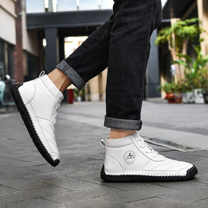 2025 New Men's Chelsea Boots Large Size High-Top Leather Shoes Hand-Stitched Casual Short Boots for Spring Summer - Product Image 2