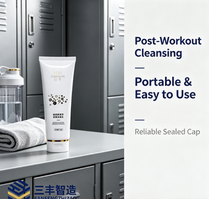 Tubos Exprimibles Cosméticos Personalizados de Alta Gama, Cuerpo Blanco Mate con Tapa Abatible Dorada, Envase Portátil a Prueba de Fugas para el Cuidado de la Piel - Product Image 4