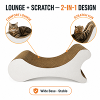 Lit grattoir vertical surdimensionné pour chat, design en Y, en carton ondulé, pour plusieurs chats, espace lounge intérieur